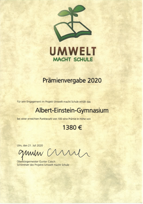 Prämienvergabe 2020