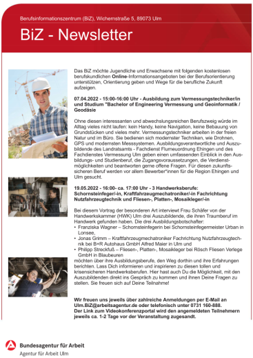 BiZ Newsletter April/Mai