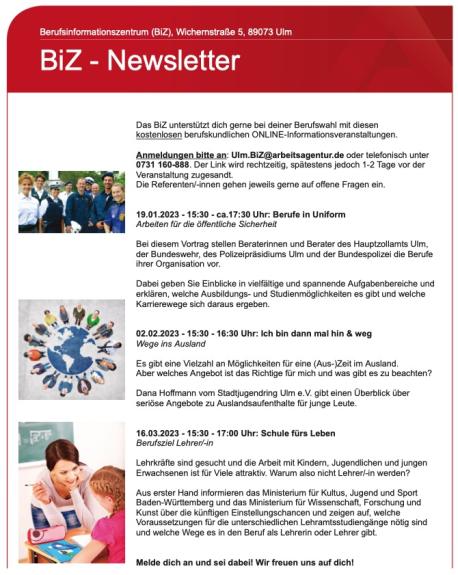 BiZ Newsletter links