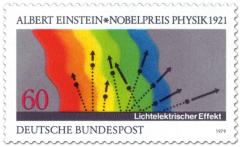 Briefmarke Einstein licht strahlen 1979