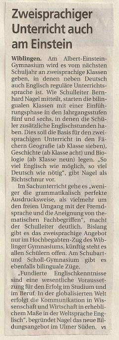 Zeitungsbericht